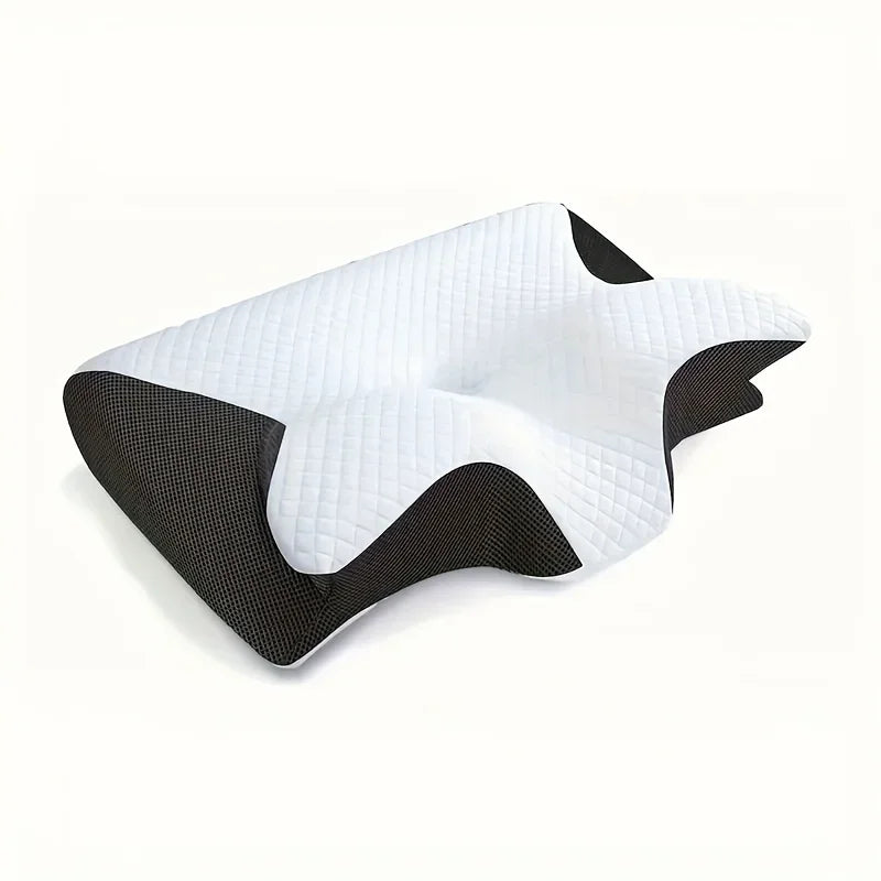 2 in 1 Contoured Ergonomic Neck Pillow - New Horn Design for Side/Back/Stomach Sleepers, Shoulder Relaxation & Soft Firm Support