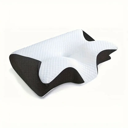 2 in 1 Contoured Ergonomic Neck Pillow - New Horn Design for Side/Back/Stomach Sleepers, Shoulder Relaxation & Soft Firm Support