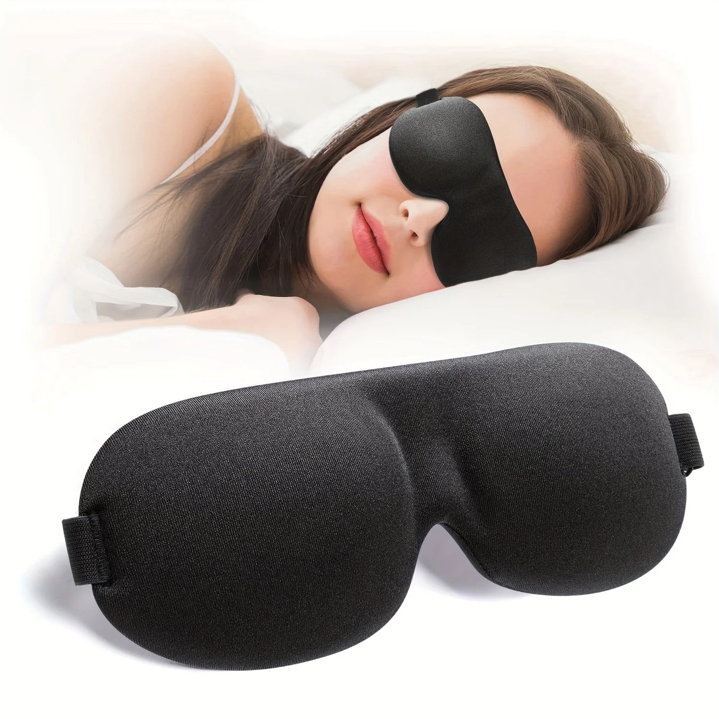 1pc Unisex Sleep Mask, 3D Light Blocking Eye Mask, Comfortable Polyester, Ideal for Supine and Side Sleepers Eyepatch