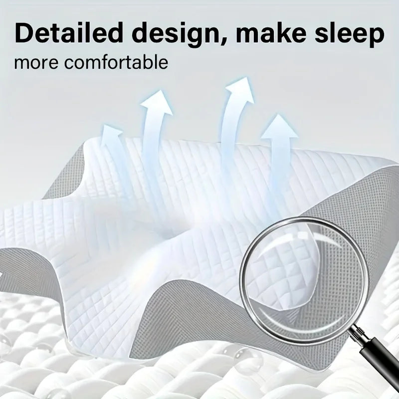 2 in 1 Contoured Ergonomic Neck Pillow - New Horn Design for Side/Back/Stomach Sleepers, Shoulder Relaxation & Soft Firm Support